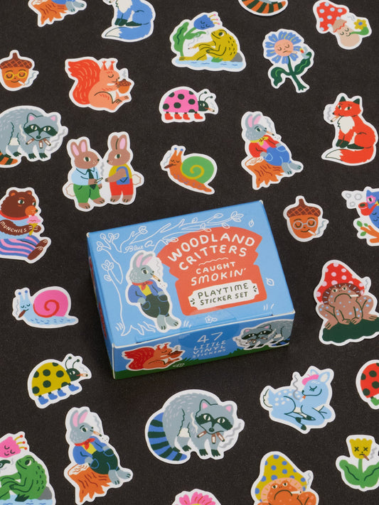 Woodland Critters Caught Smokin' Playtime Sticker Set by Blue Q