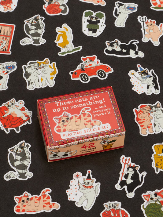 These Cats Are Up To Something! Playtime Sticker Set by Blue Q