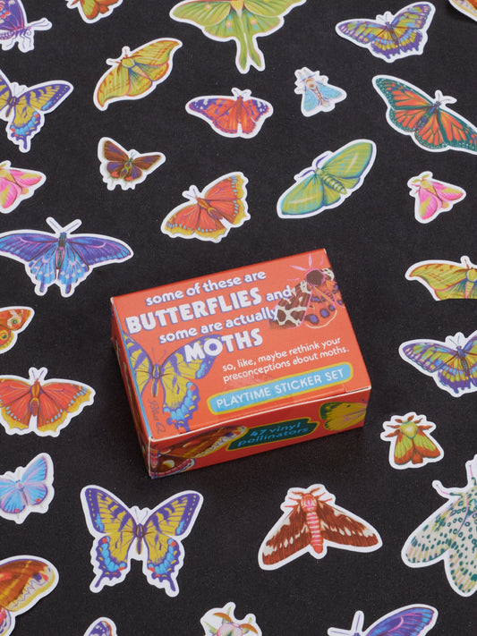 Some Of These Butterflies And Some Of These Stickers Are Moths Playtime Sticker Set by Blue Q
