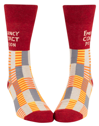 SW1009 Emergency Contact Men's Socks - NEW!