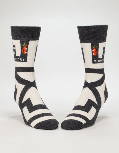 SW1031 I Know A Shortcut Men's Crew Socks