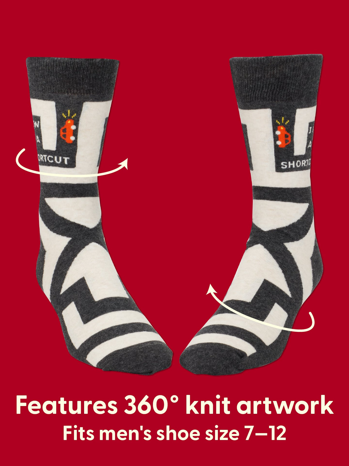 I Know A Shortcut Men's Crew Socks by Blue Q – image 4