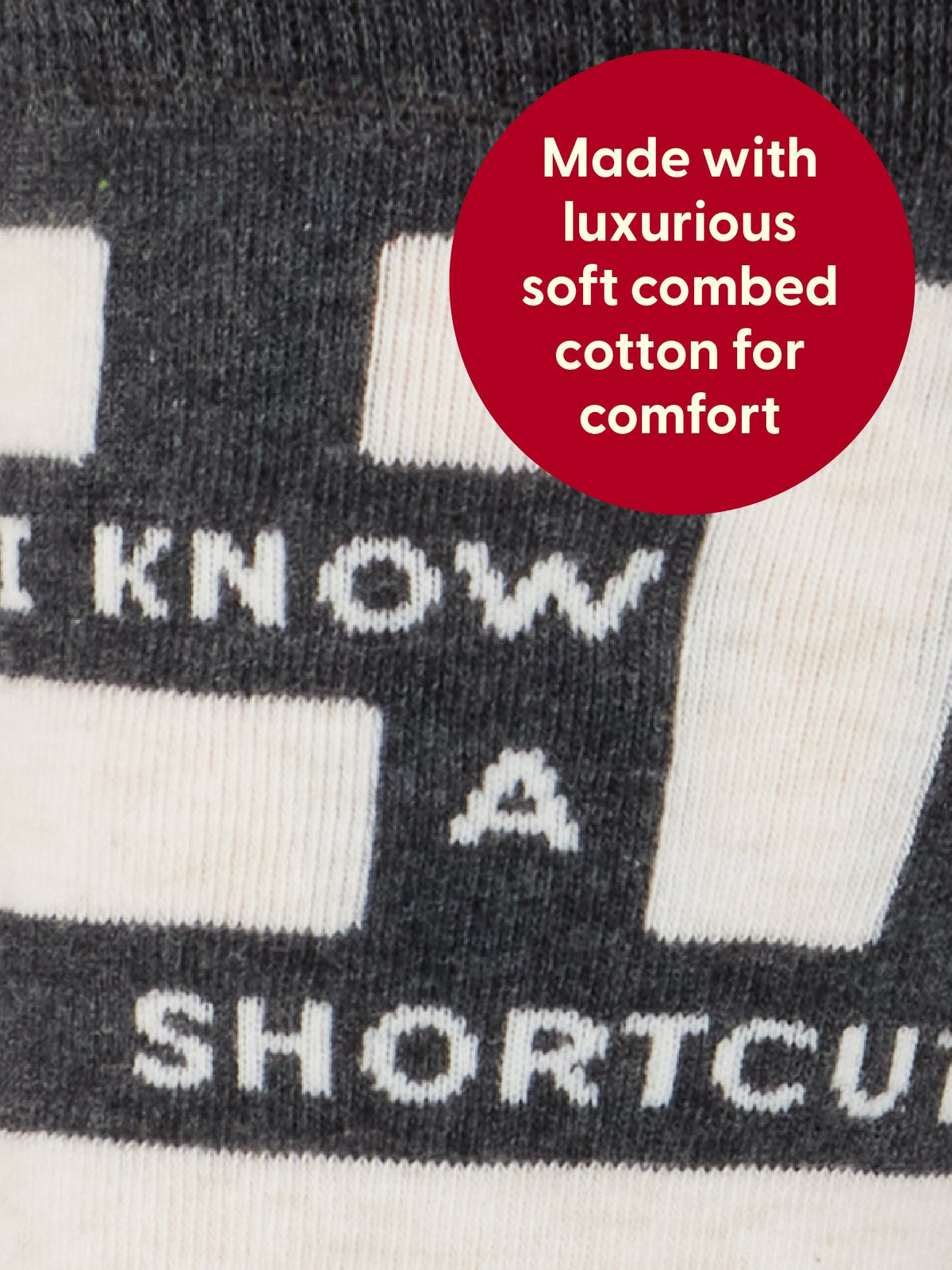 I Know A Shortcut Men's Crew Socks by Blue Q – image 3