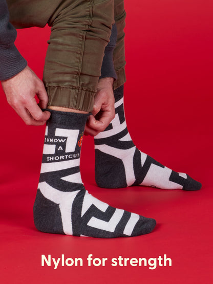 I Know A Shortcut Men's Crew Socks by Blue Q – image 5