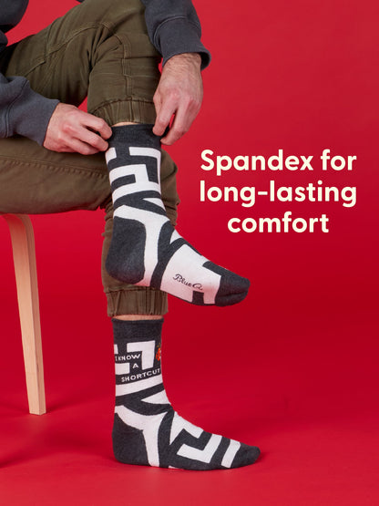 I Know A Shortcut Men's Crew Socks by Blue Q – image 6