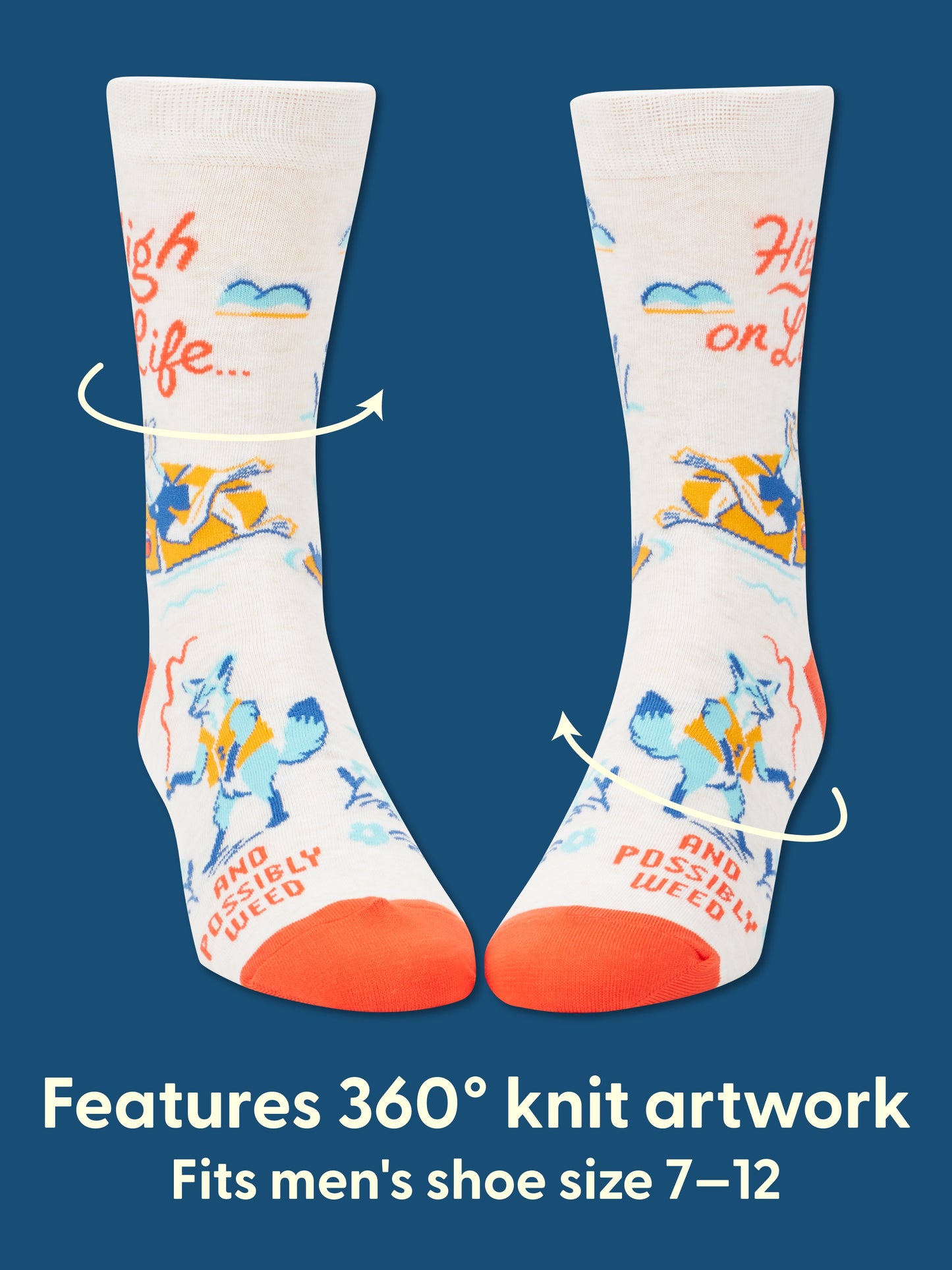 High On Life...And Possibly Weed Men's Crew Socks by Blue Q – image 3
