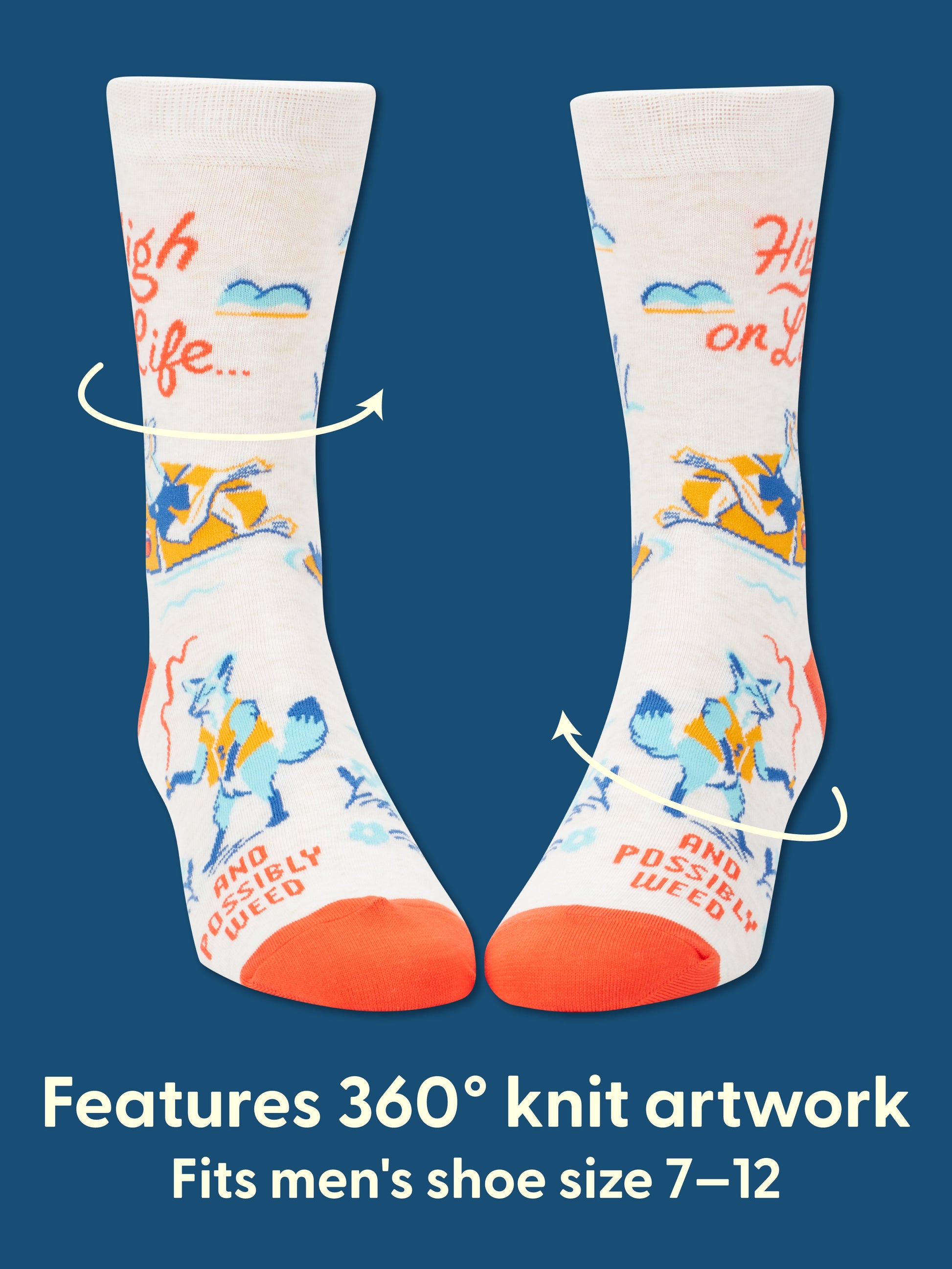 High On Life...And Possibly Weed Men's Crew Socks by Blue Q – image 3