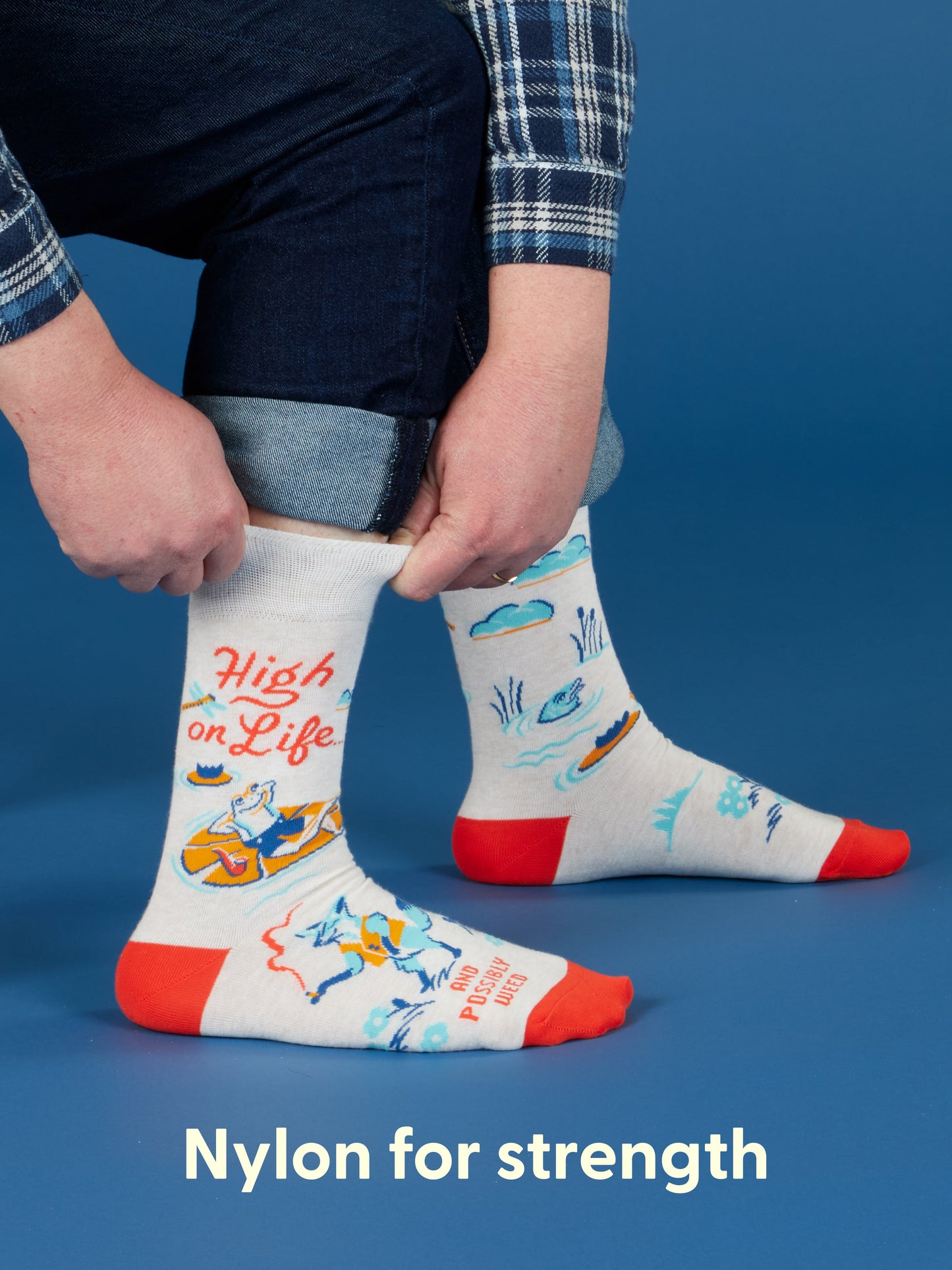 High On Life...And Possibly Weed Men's Crew Socks by Blue Q – image 4
