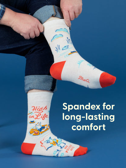 High On Life...And Possibly Weed Men's Crew Socks by Blue Q – image 5