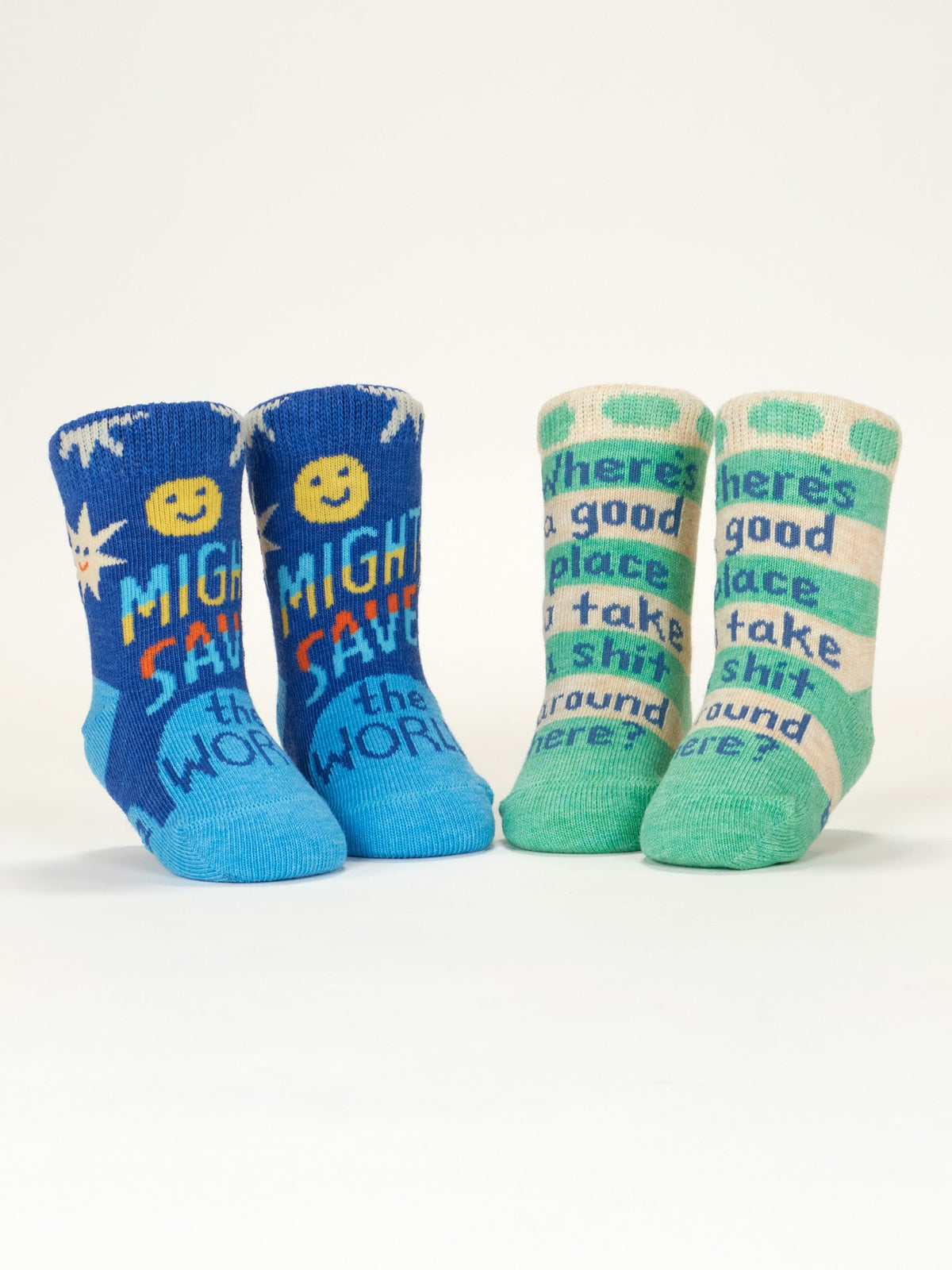 Save World/Take Shit BabySocks by Blue Q – image 3