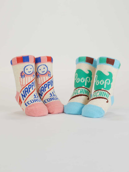 Napping/PoopMachine Baby Socks by Blue Q – image 3