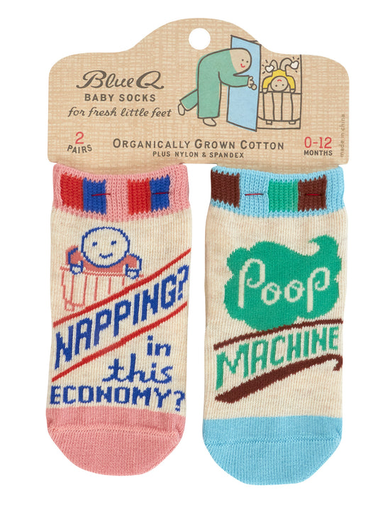 SW228 Napping/PoopMachine Baby Socks