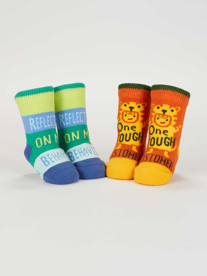 SW231 One Tough Customer/ Reflecting On My Behavior Baby Socks