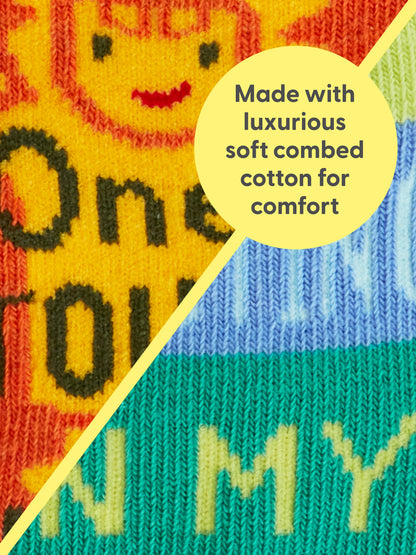 One Tough Customer/ Reflecting On My Behavior Baby Socks by Blue Q – image 7
