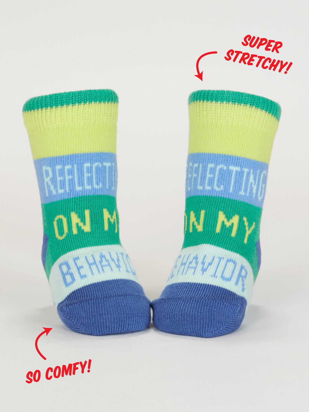 One Tough Customer/ Reflecting On My Behavior Baby Socks by Blue Q – image 9