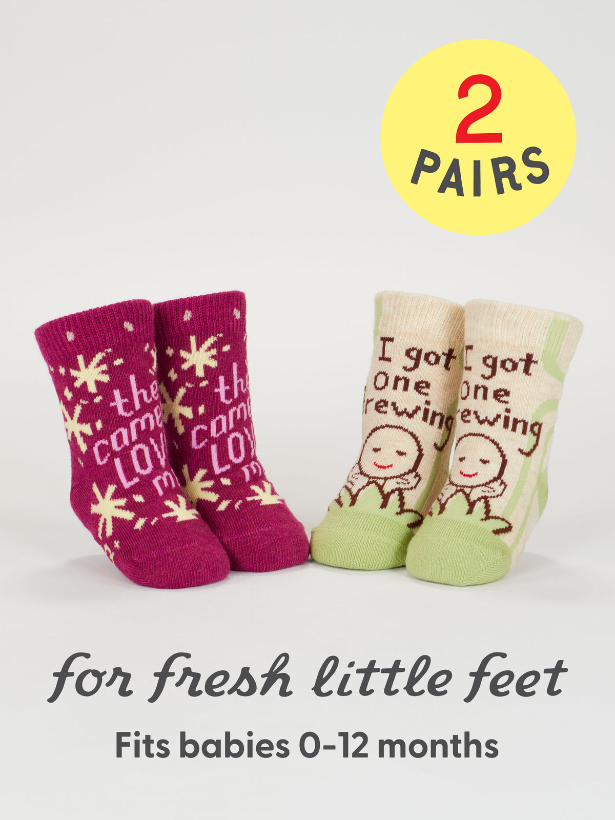 The Camera Loves Me/ I Got One Brewing Baby Socks by Blue Q – image 6