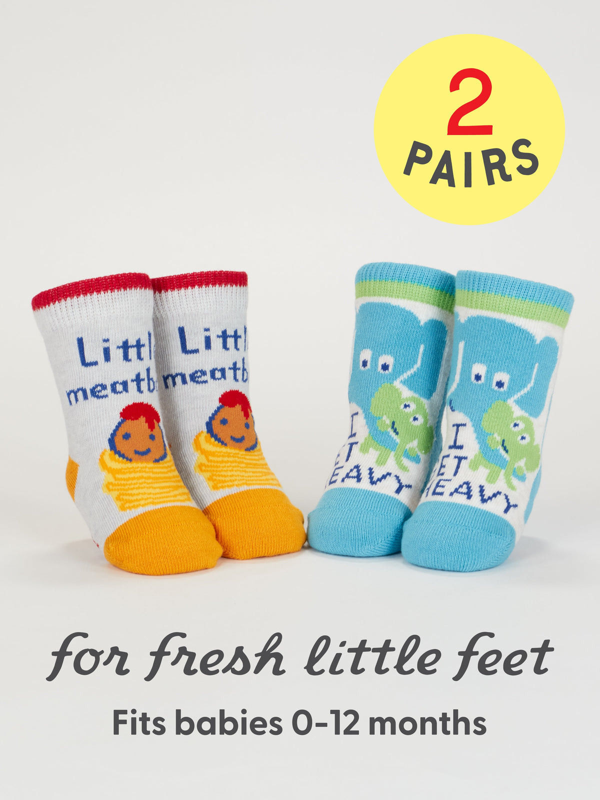 Little Meatball/ I Get Heavy Baby Socks by Blue Q – image 6