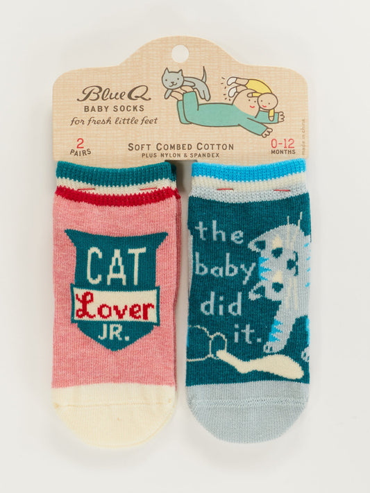 SW234 Cat Lover Jr./ The Baby Did It. Baby Socks