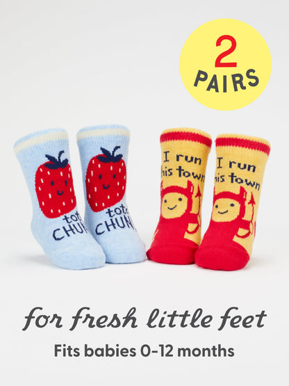 Total Chunk/ I Run This Town Baby Socks by Blue Q – image 2