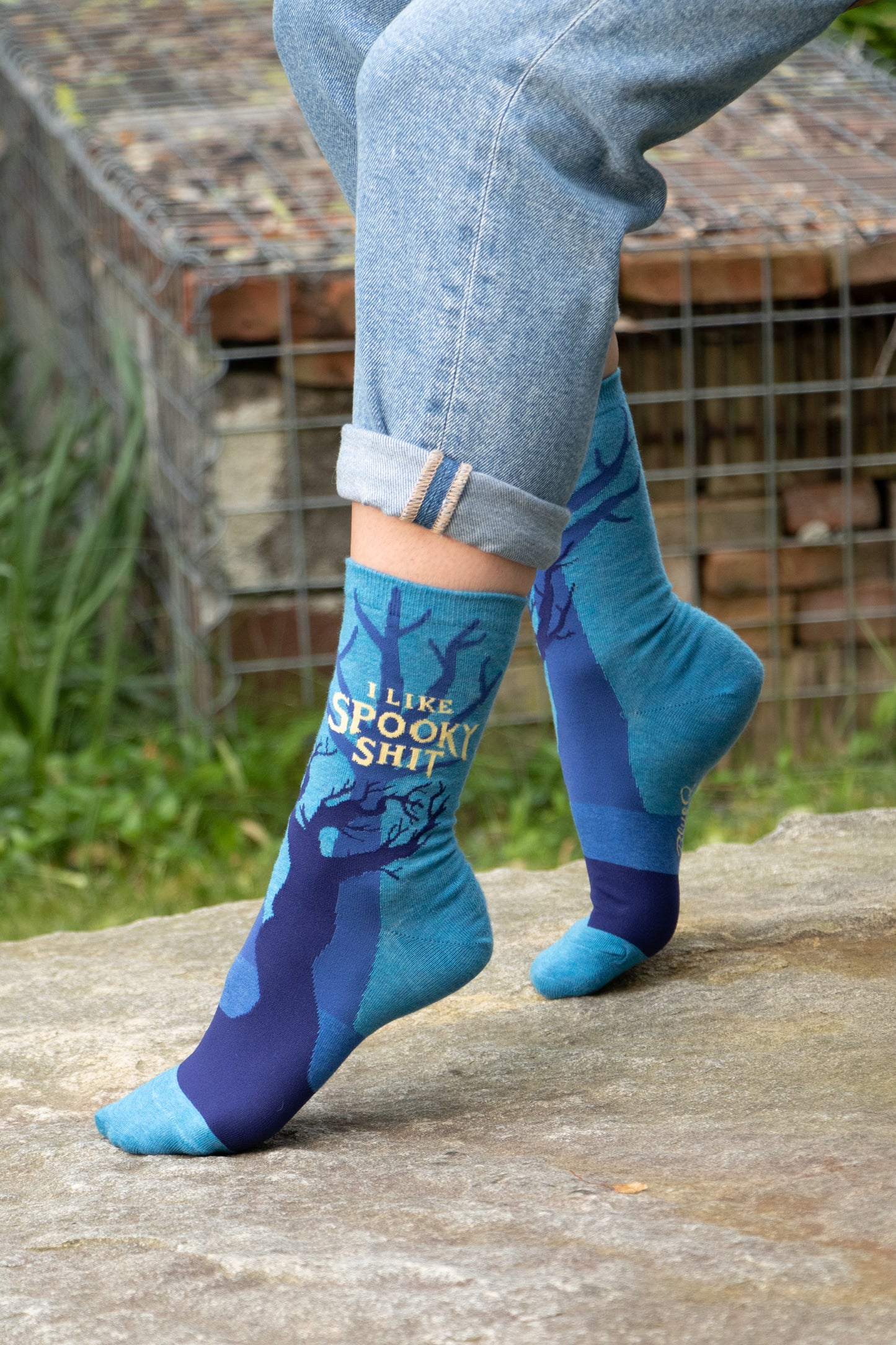 SW548 I Like Spooky Shit Crew Socks