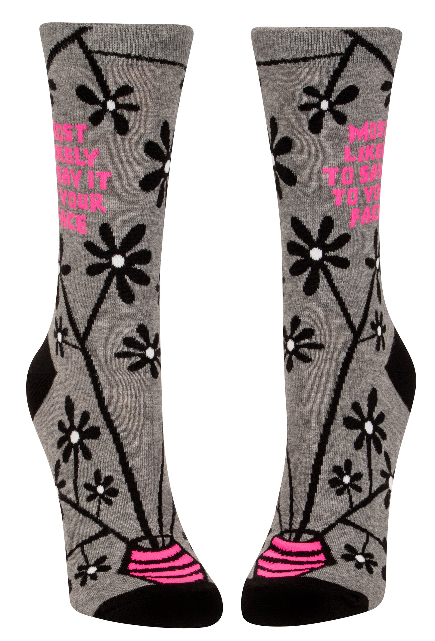 SW556 Say It To Your Face Crew Socks - new!