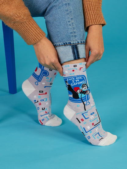 Fuck Off, I'm Gaming Crew Socks by Blue Q – image 4