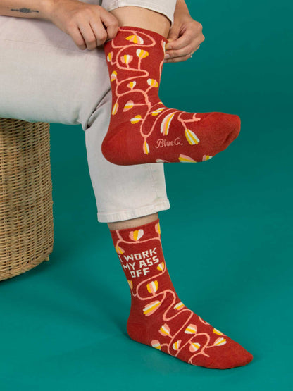 Work My Ass Off Crew Socks by Blue Q – image 5