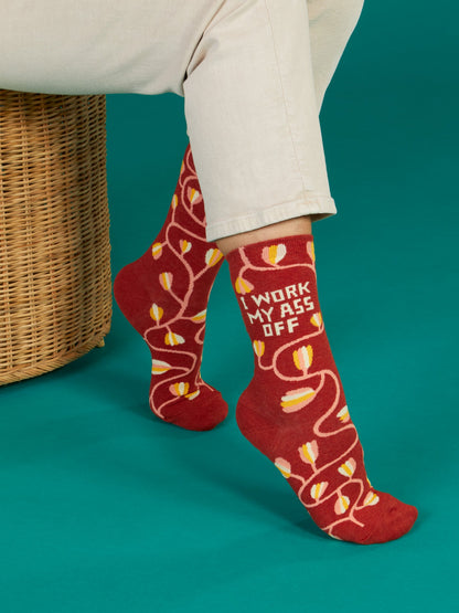 Work My Ass Off Crew Socks by Blue Q – image 4