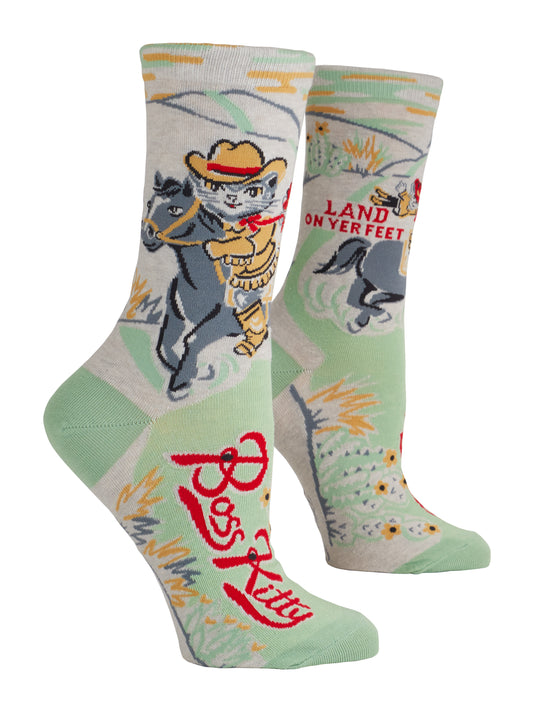 SW574 Boss Kitty Crew Socks