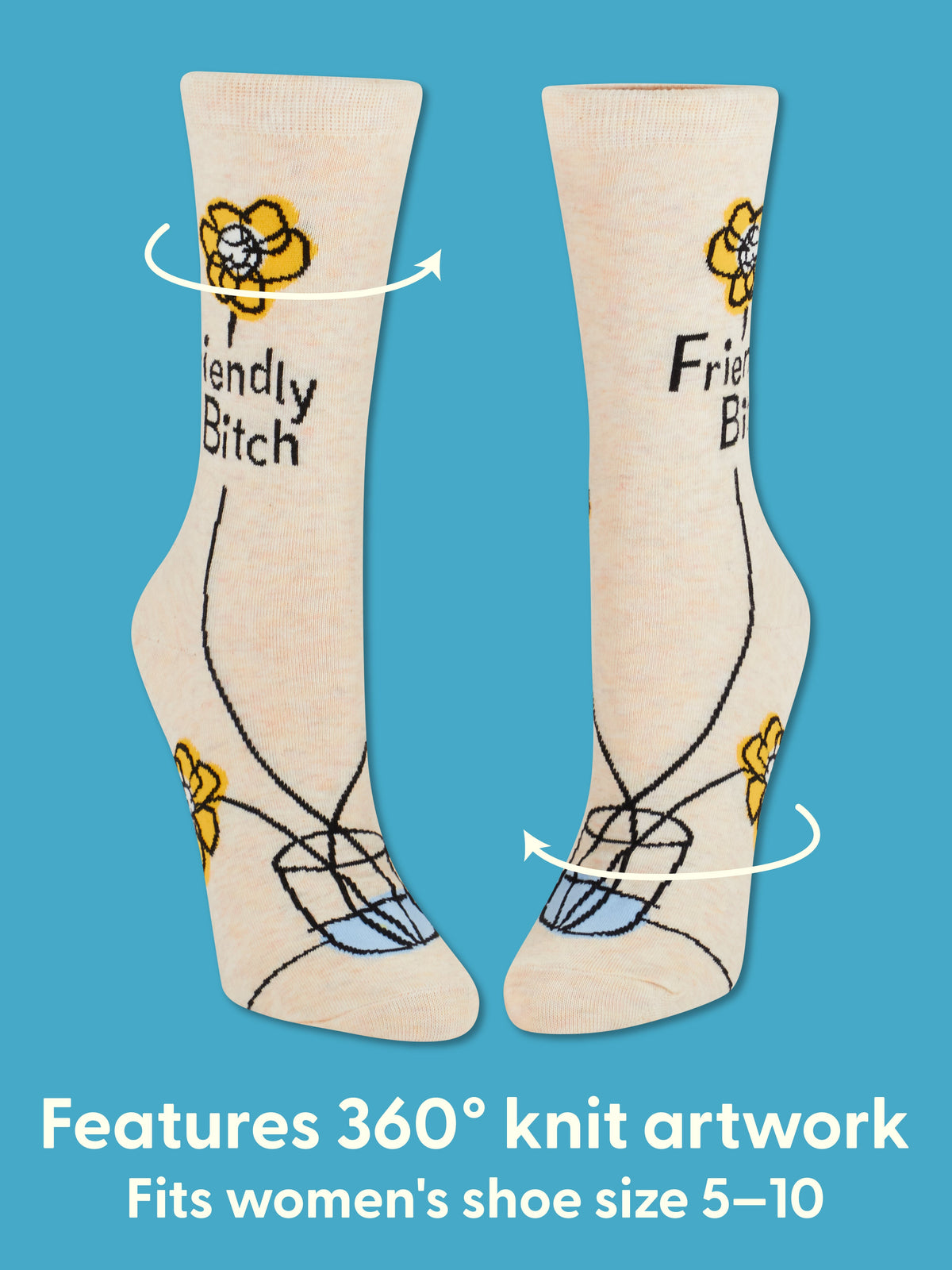 Friendly Bitch Crew Socks by Blue Q – image 5