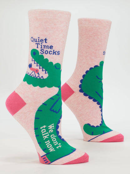 SW581 Quiet Time Socks. We Don't Talk Now. Women's Crew Socks
