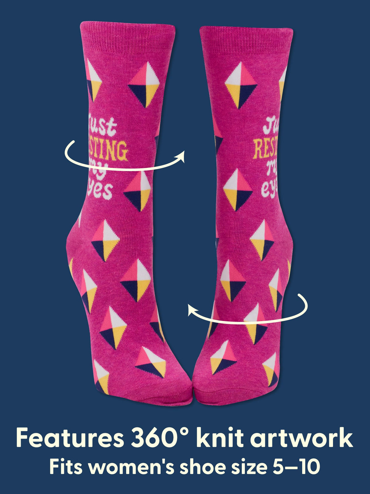Resting My Eyes Women's Crew Socks by Blue Q – image 4