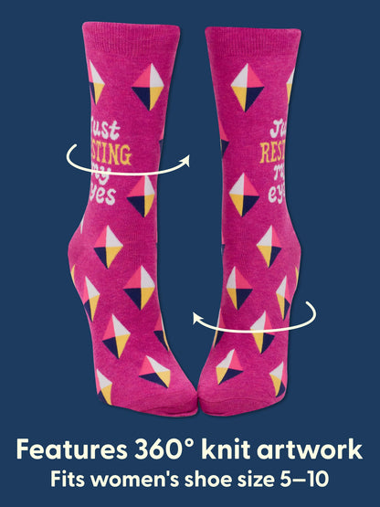 Resting My Eyes Women's Crew Socks by Blue Q – image 4