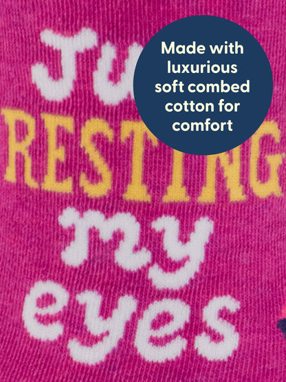 Resting My Eyes Women's Crew Socks by Blue Q – image 3