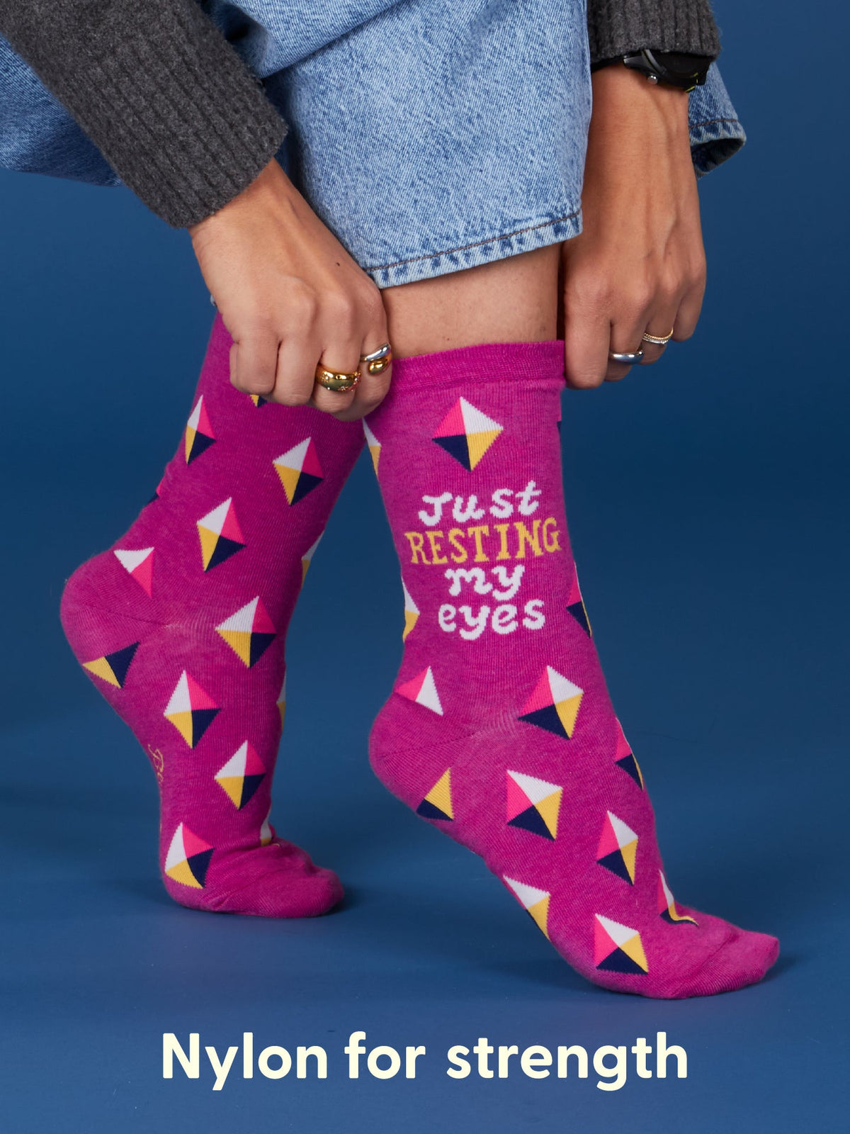 Resting My Eyes Women's Crew Socks by Blue Q – image 5