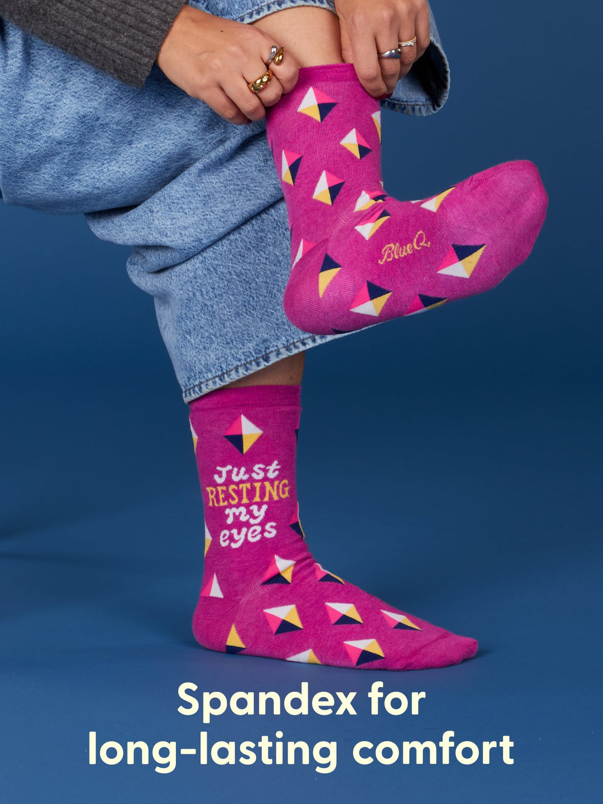 Resting My Eyes Women's Crew Socks by Blue Q – image 6