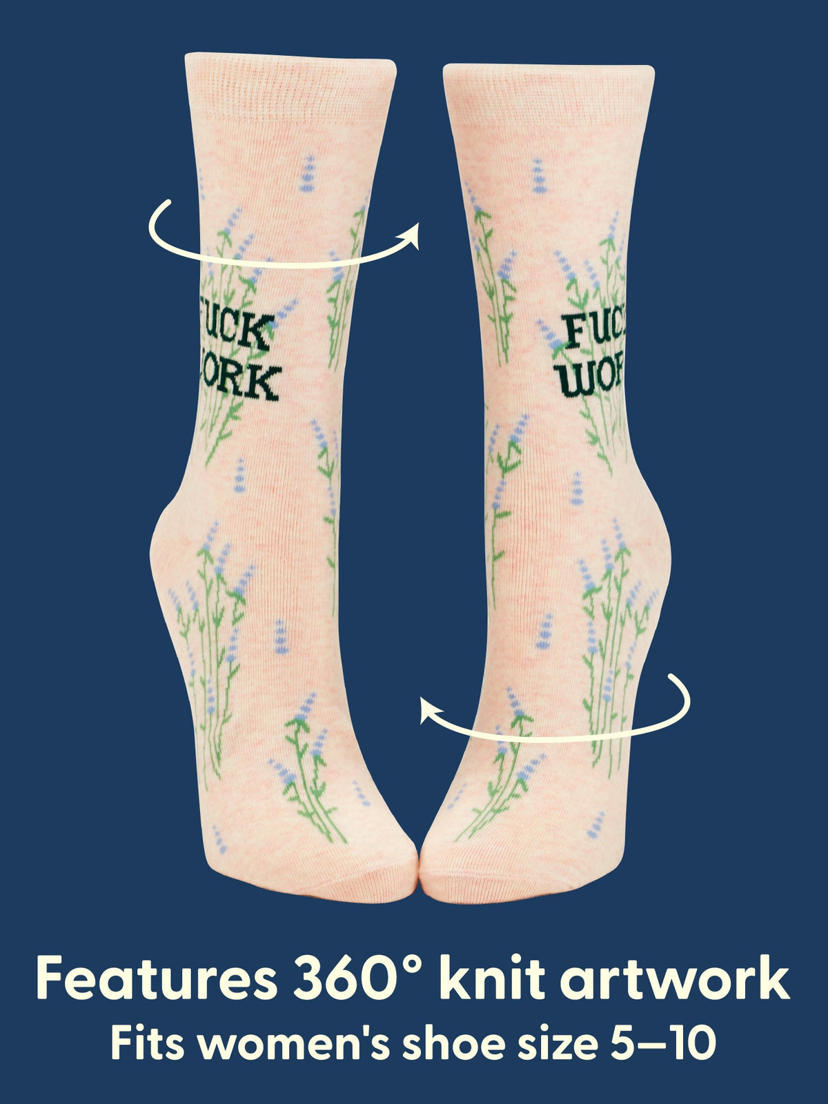 Fuck Work Women's Crew Socks by Blue Q – image 4