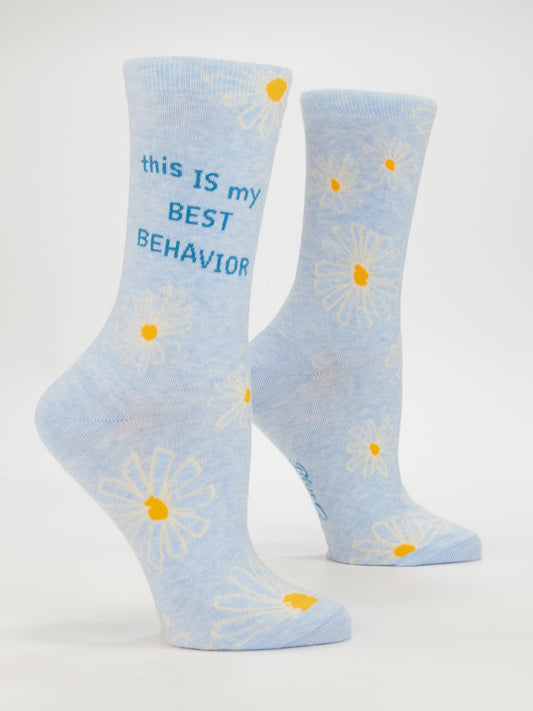 SW584 This Is My Best Behavior Women's Crew Socks
