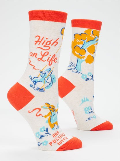 High On Life...And Possibly Weed Women's Crew Socks by Blue Q
