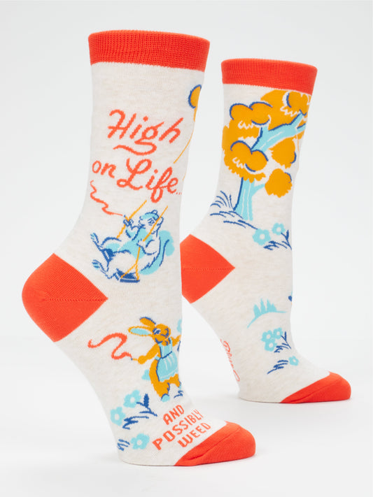 High On Life...And Possibly Weed Women's Crew Socks by Blue Q
