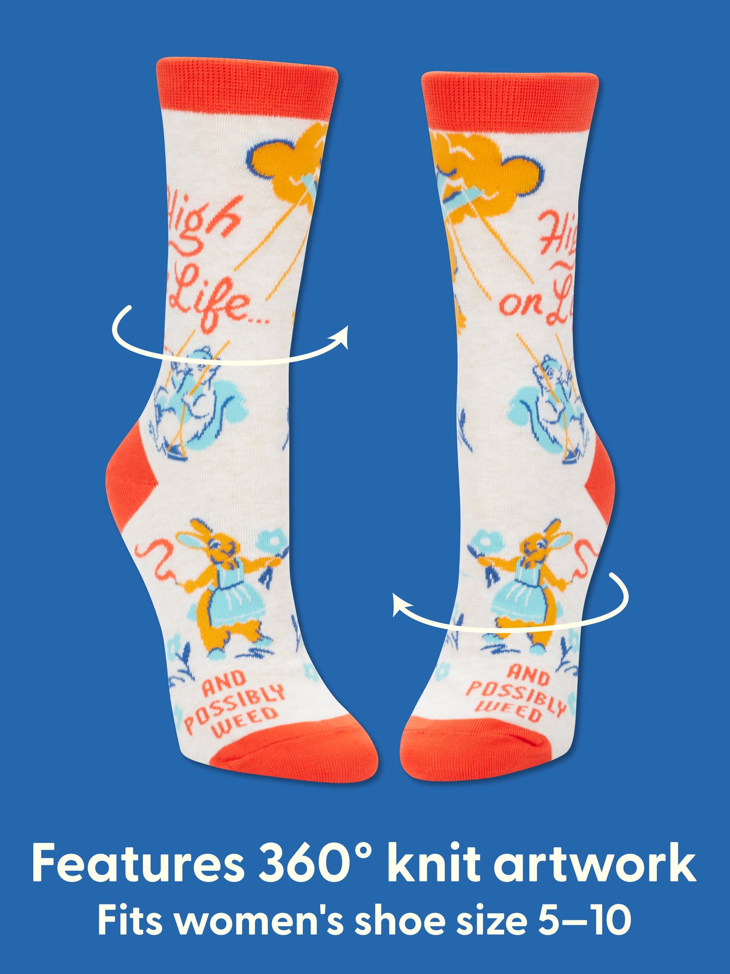 High On Life...And Possibly Weed Women's Crew Socks by Blue Q – image 3