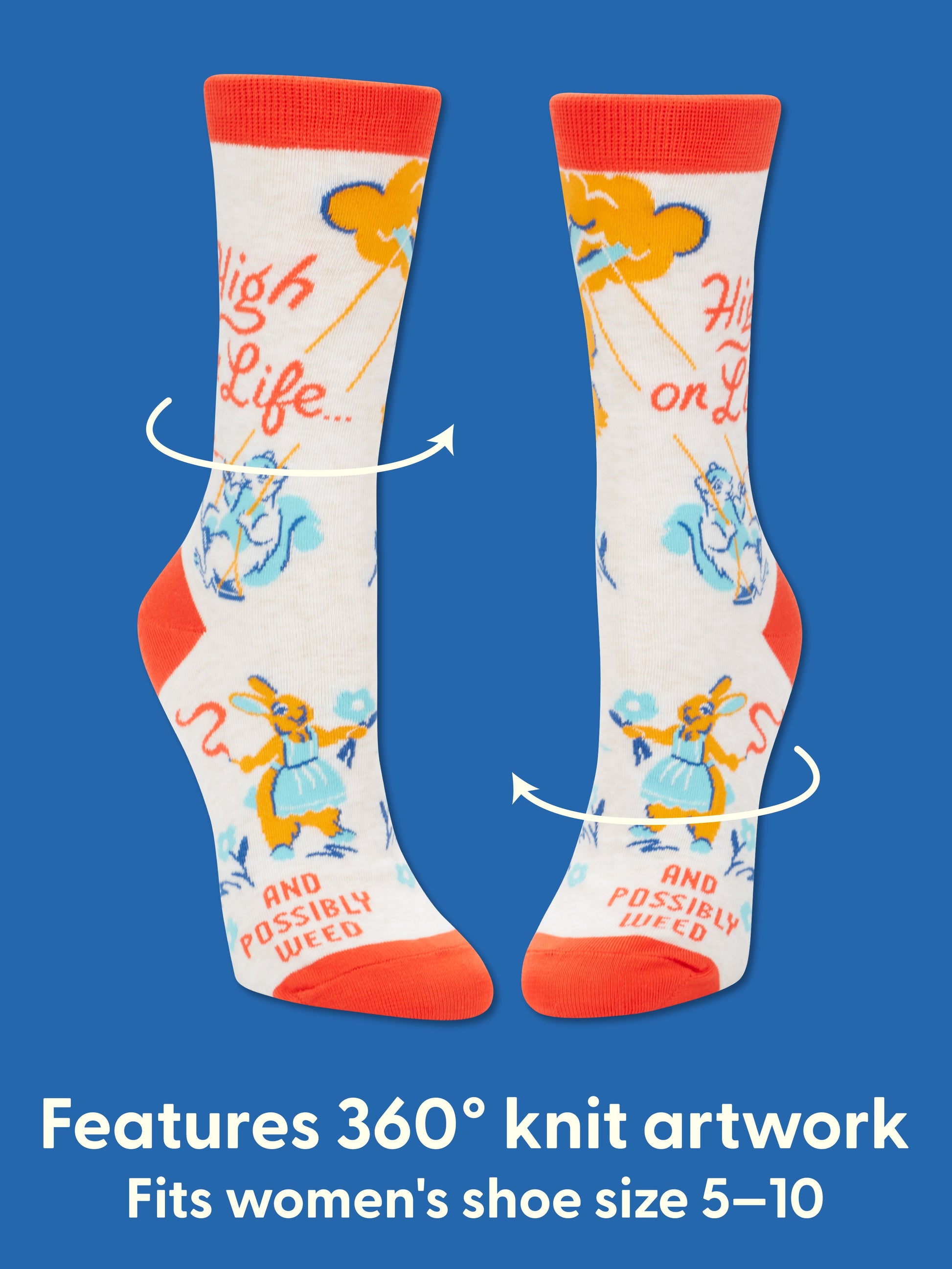 High On Life...And Possibly Weed Women's Crew Socks by Blue Q – image 3