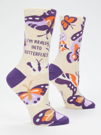 I'm Really Into Butterflies Women's Crew Socks by Blue Q