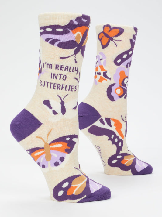 I'm Really Into Butterflies Women's Crew Socks by Blue Q