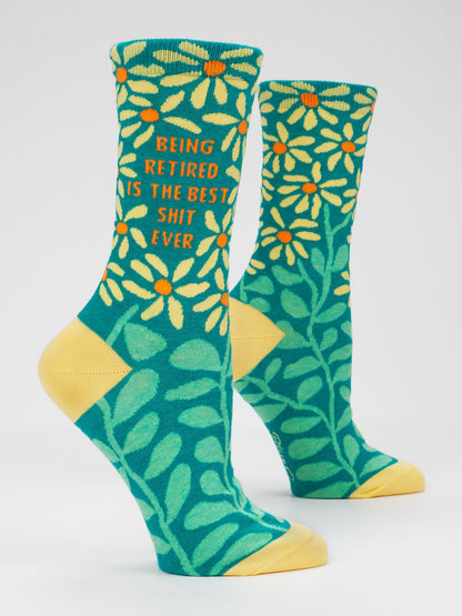 Being Retired Is The Best Shit Ever Women's Crew Socks by Blue Q