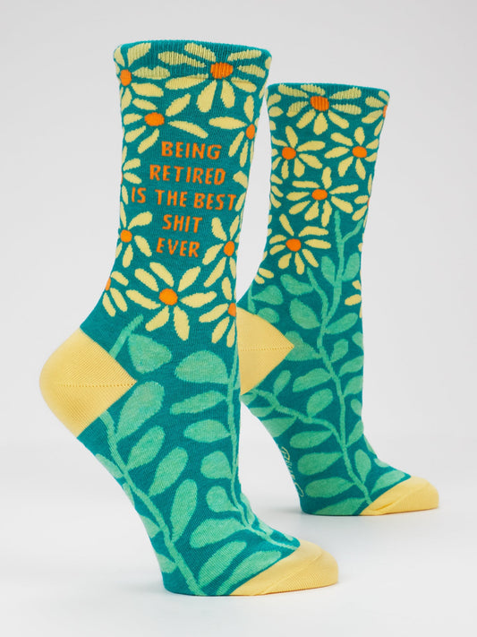 Being Retired Is The Best Shit Ever Women's Crew Socks by Blue Q