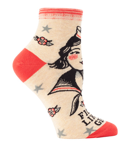 SW632 Fight Like A Girl Ankle Socks