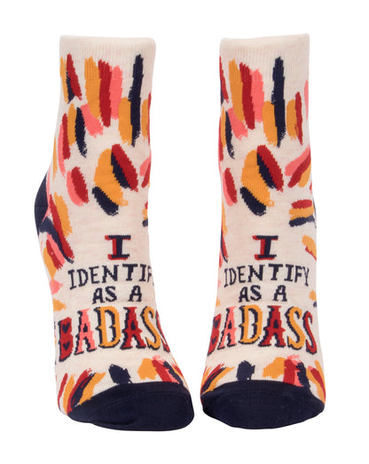 SW645 I Identify As A Badass Ankle Socks