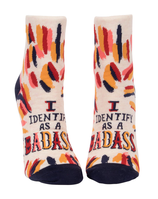 SW645 I Identify As A Badass Ankle Socks