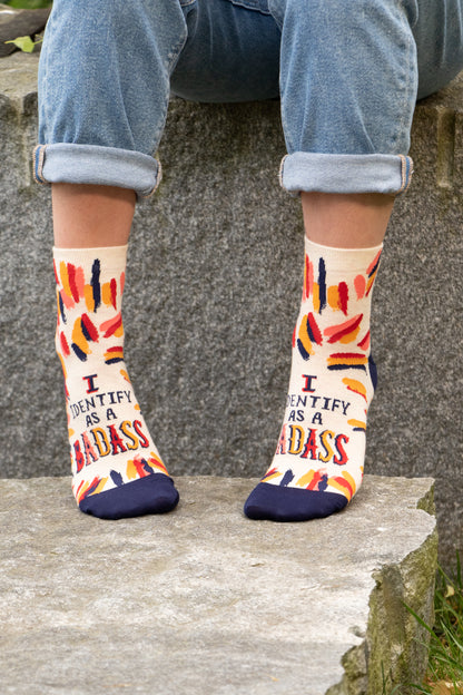 SW645 I Identify As A Badass Ankle Socks